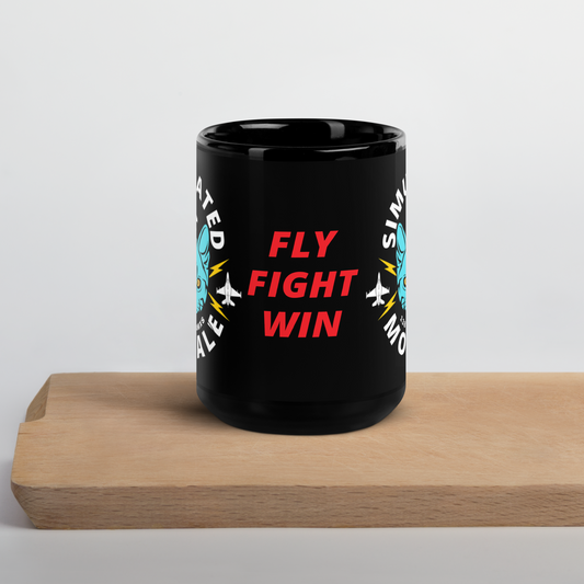 Simulated Morale Drank Black Glossy Mug