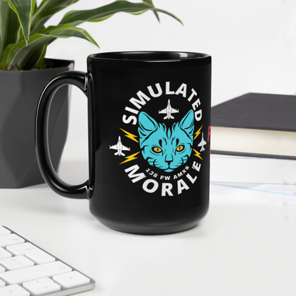 Simulated Morale Drank Black Glossy Mug