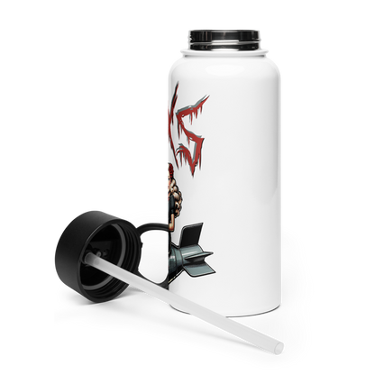 AMXS Stainless steel water bottle with a straw lid